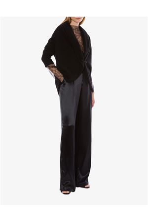 Cardigan in lana merino e cashmere nero ALBERTA FERRETTI | A090366010555